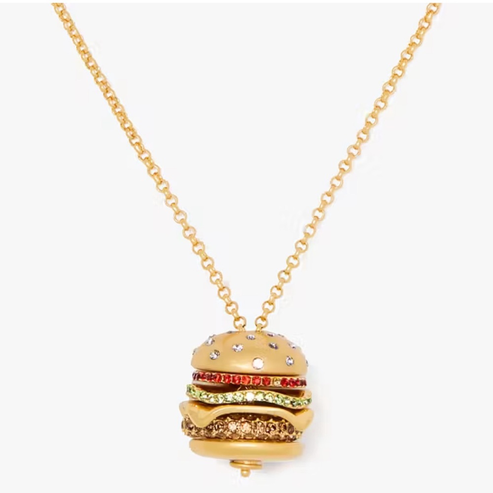 $198 Kate Spade Fast Food Burger Pendant - Picture 3 of 8
